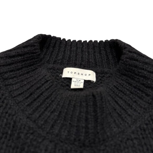 Topshop Chunky Black Knit Sweater - Picture 2 of 5